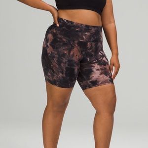 NWT lululemon align high rise shorts 8” grey pink tie dye